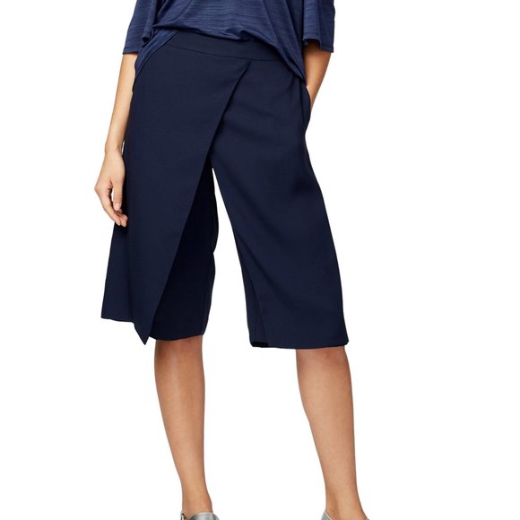 Rachel Rachel Roy Wrap Detail Gaucho Navy Pants - Picture 1 of 6
